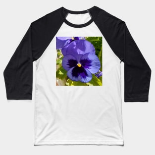 Blue Pansy Photo Baseball T-Shirt